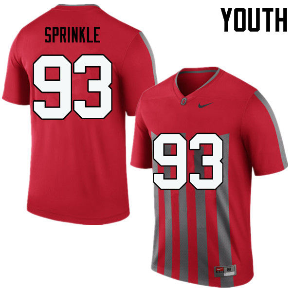 Ohio State Buckeyes Tracy Sprinkle Youth #93 Throwback Game Stitched College Football Jersey